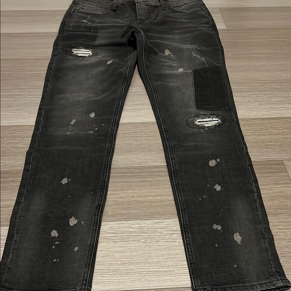 Men's Black Distressed Jeans